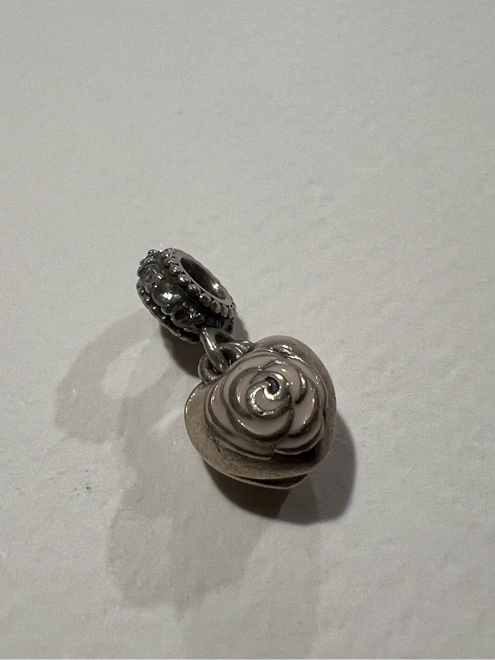 Pandora Sterling Silver Mother’s Rose Heart Charm Pendant